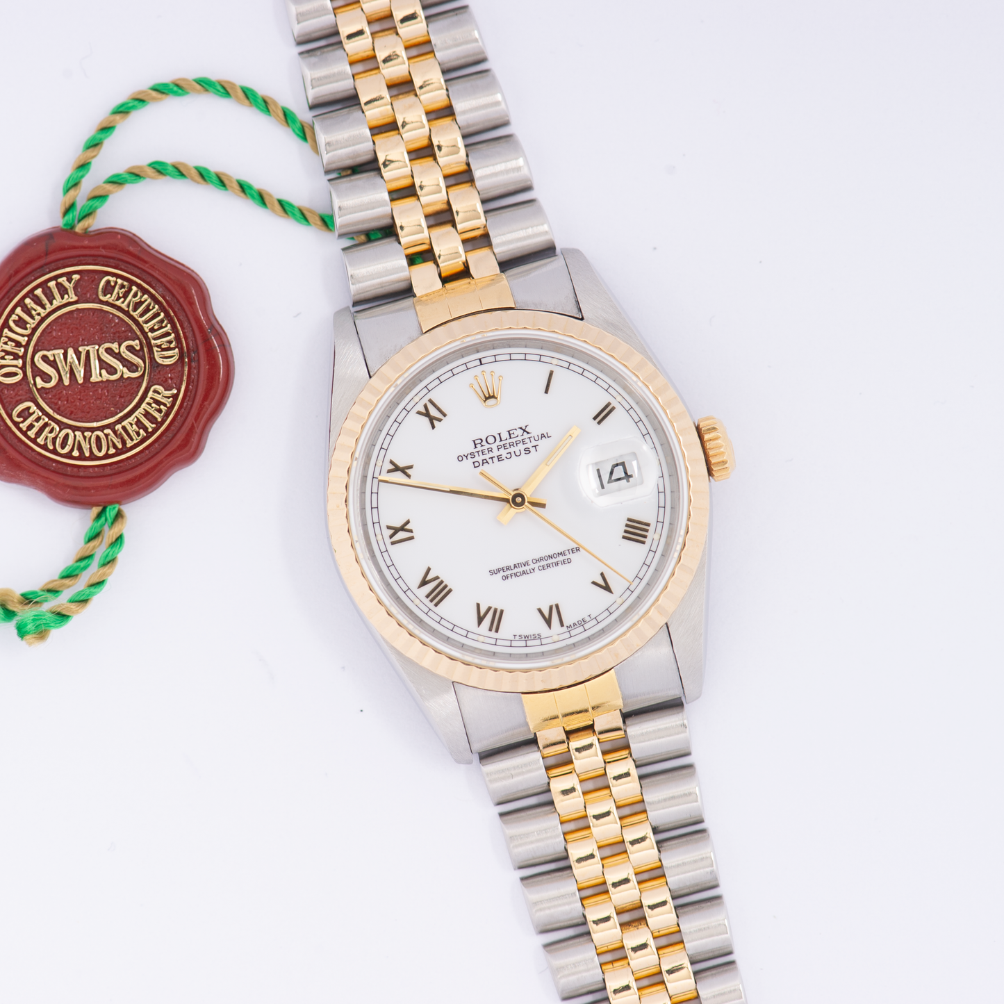 Rolex Oyster Perpetual Datejust 16233 White Small Roman Dial 1993