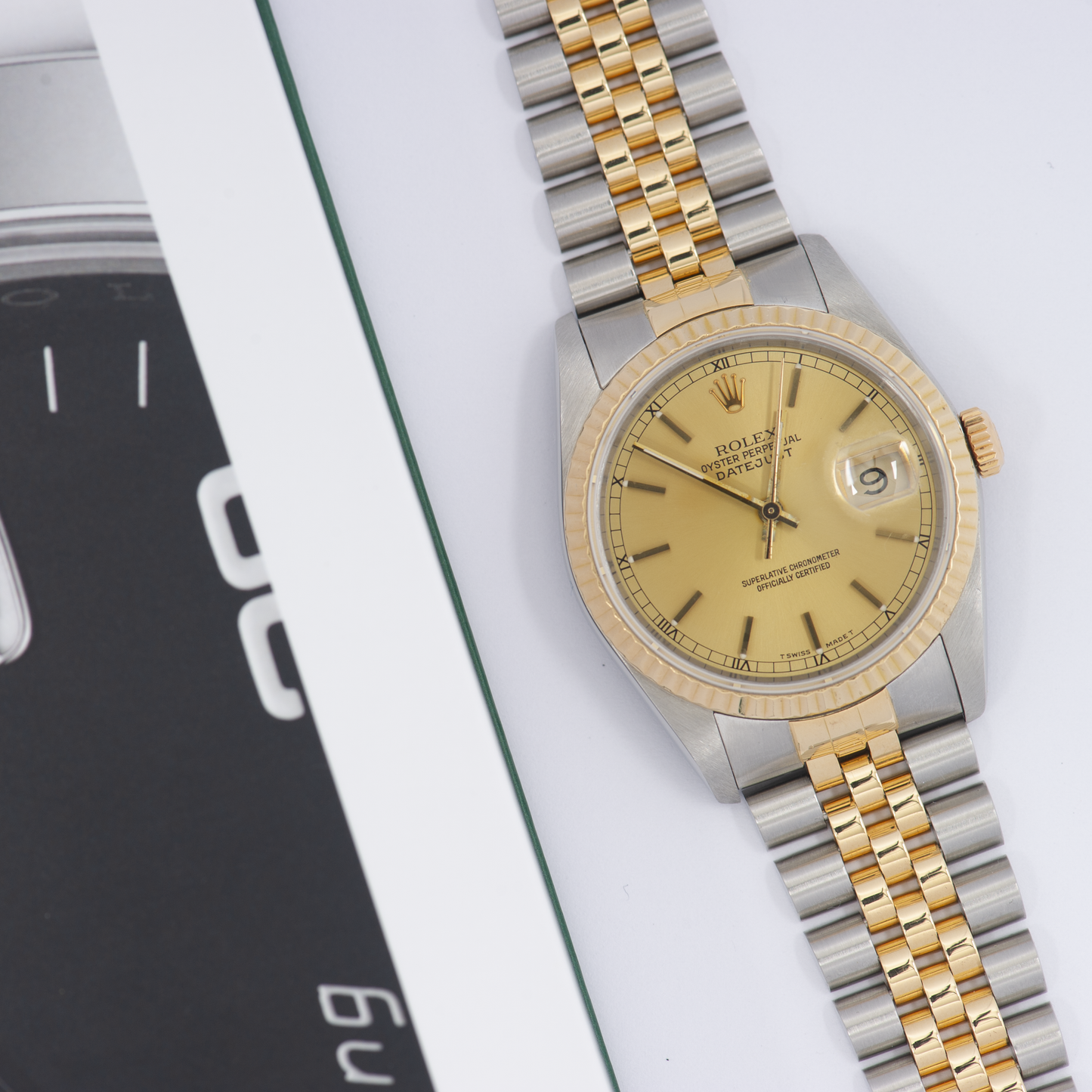 Rolex Oyster Perpetual Datejust 16233 Champagne Stick Dial 1989
