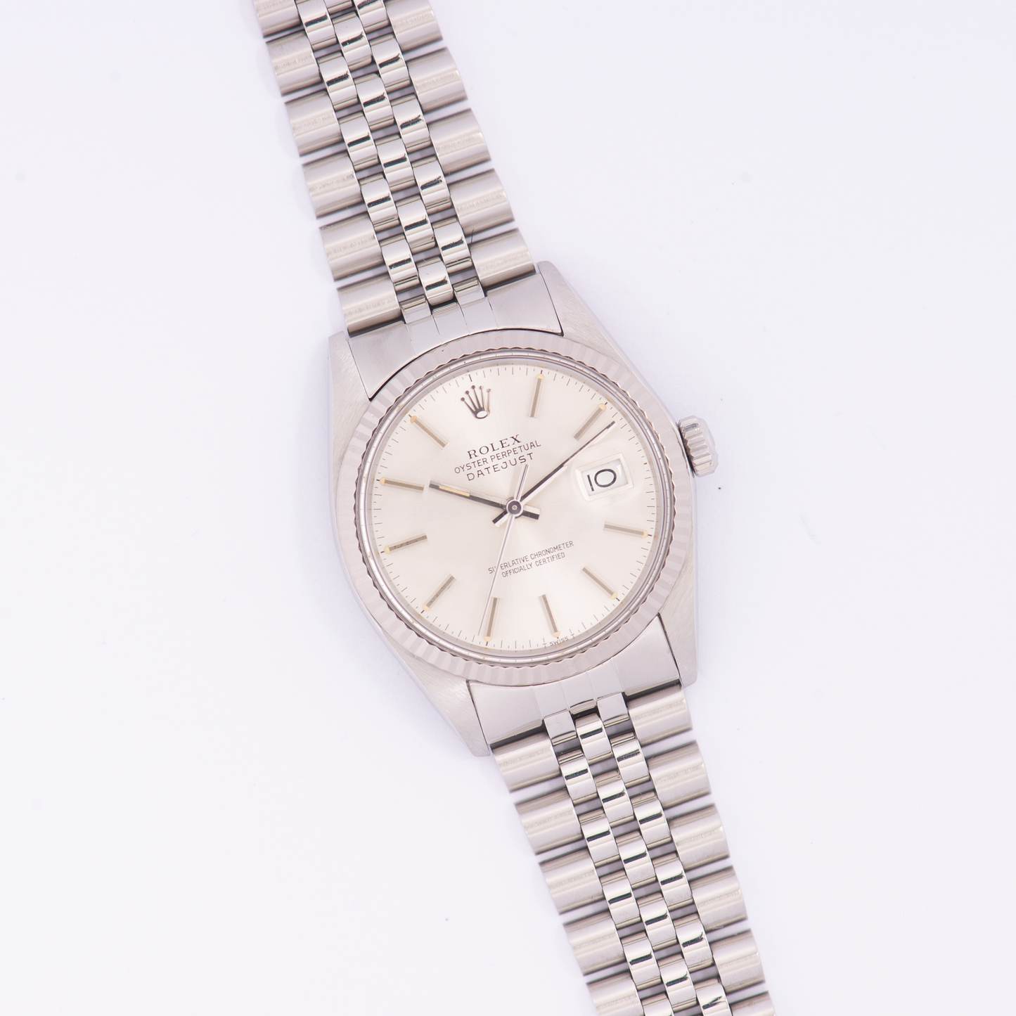Rolex Oyster Perpetual Datejust 16014 Silver Stick Dial 1985