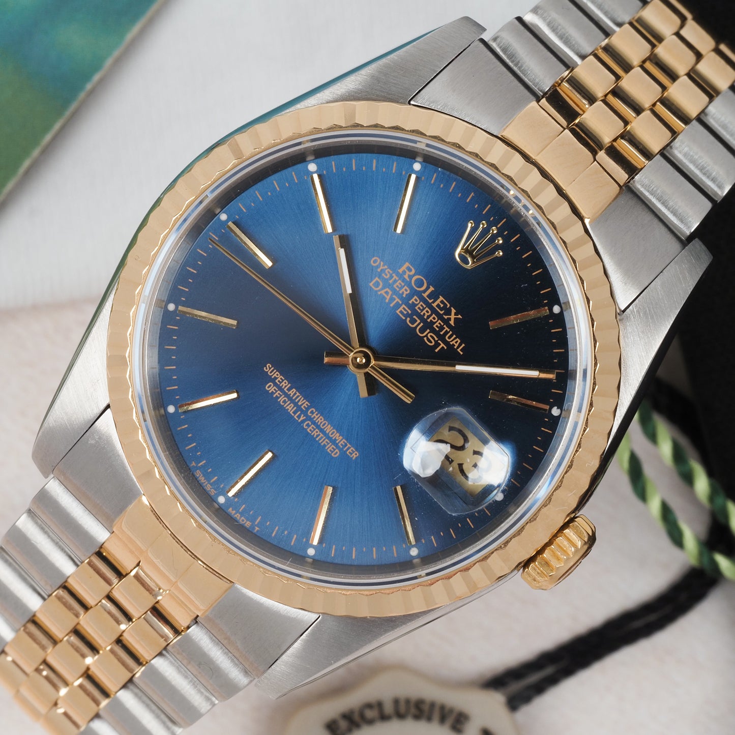 Rolex Oyster Perpetual Datejust 16233 Blue Dial 1988 FULL SET