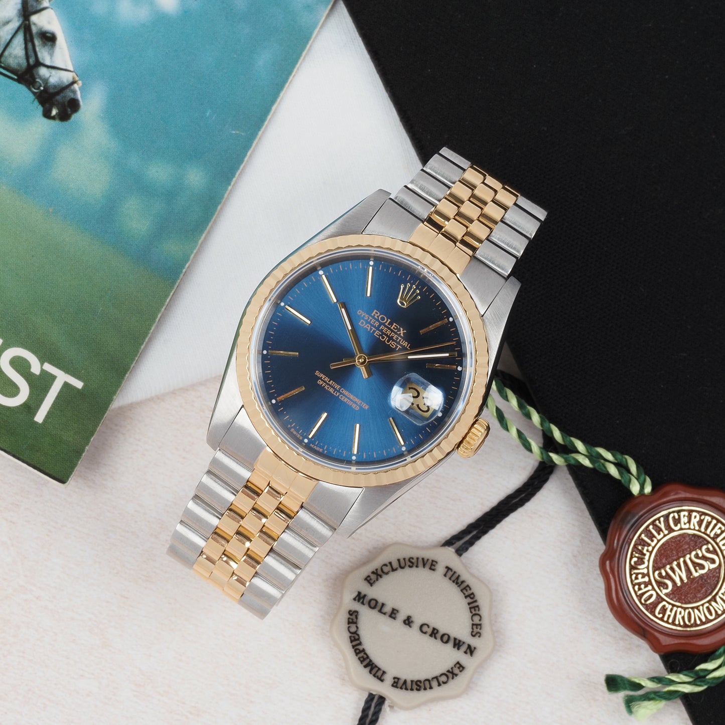 Rolex Oyster Perpetual Datejust 16233 Blue Dial 1988 FULL SET