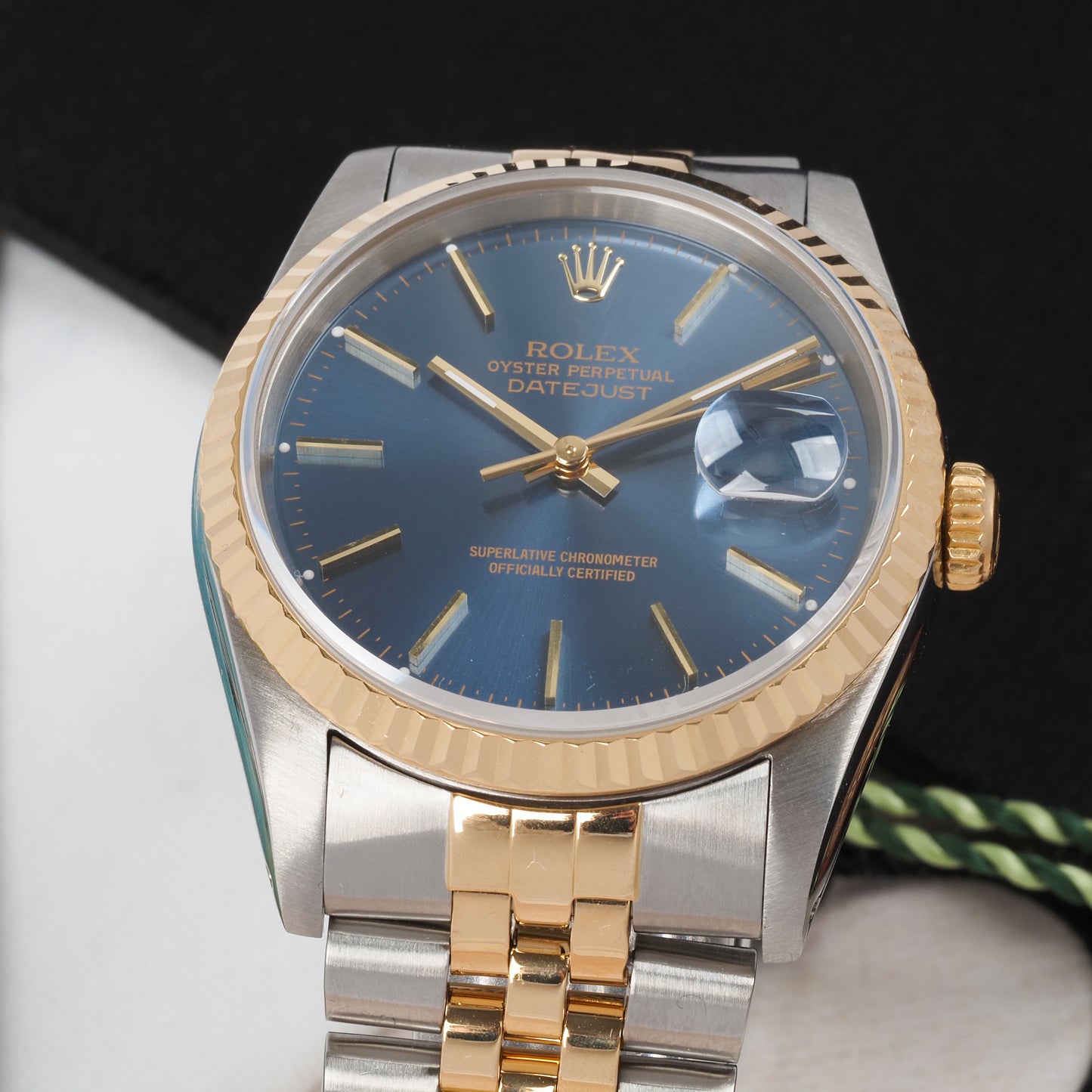 Rolex Oyster Perpetual Datejust 16233 Blue Dial 1988 FULL SET