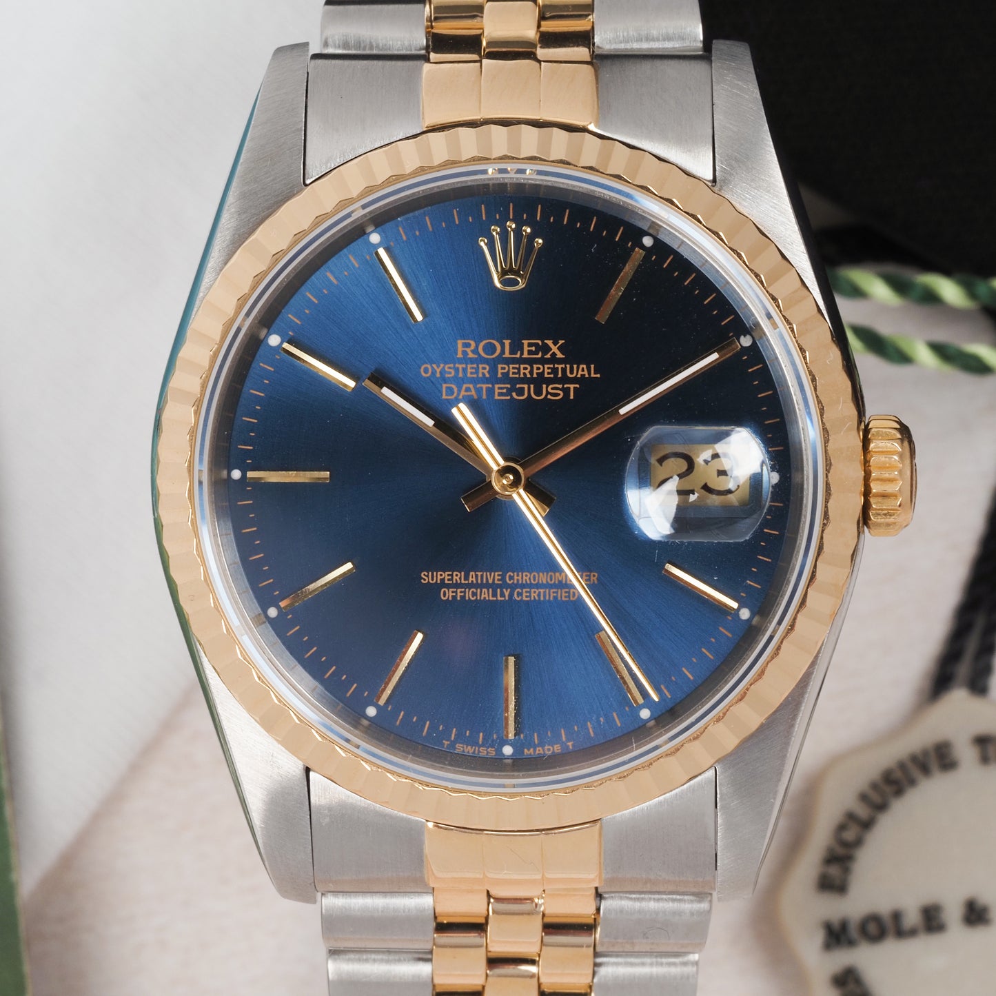 Rolex Oyster Perpetual Datejust 16233 Blue Dial 1988 FULL SET