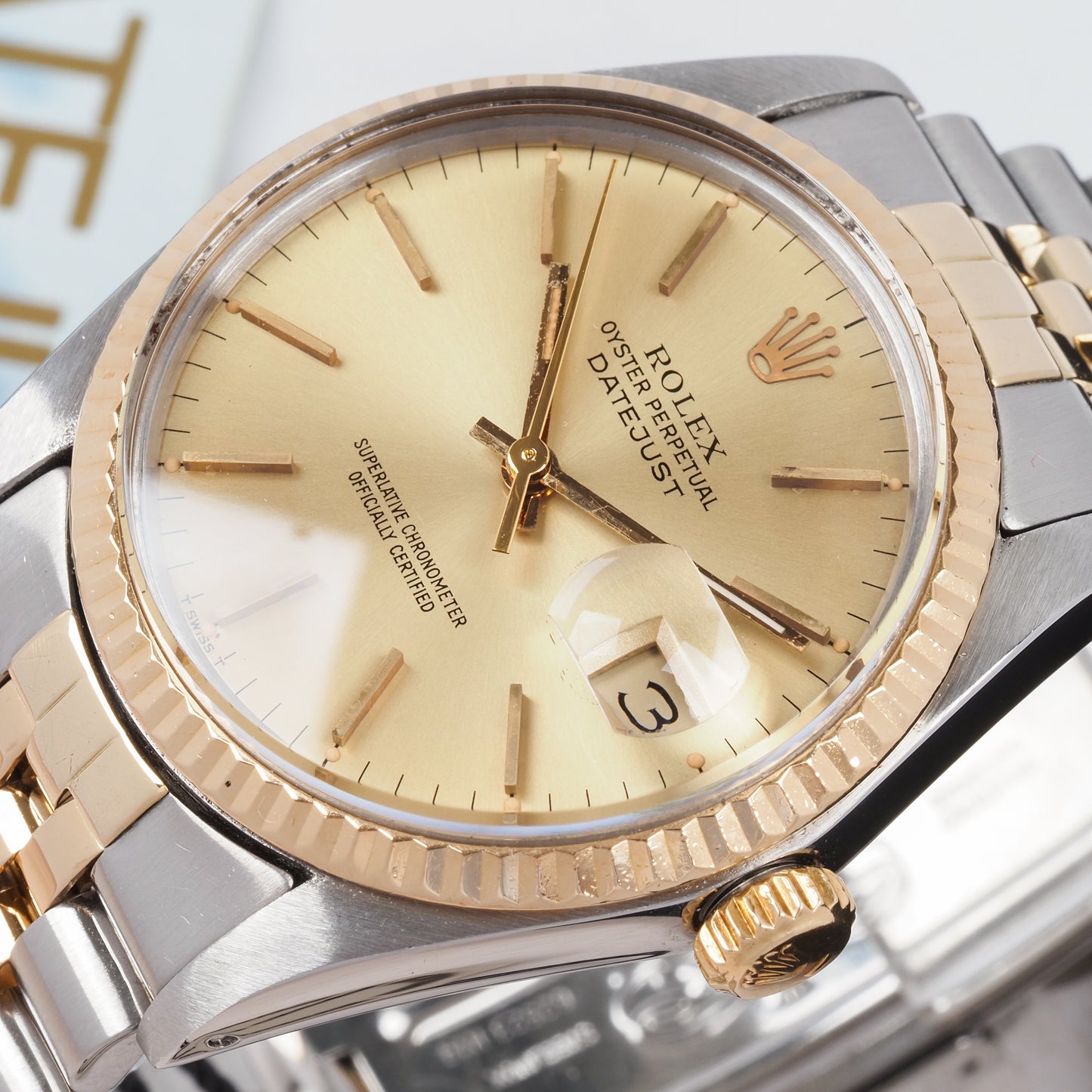 Rolex Oyster Perpetual Datejust 16013 Champagne Dial 1984
