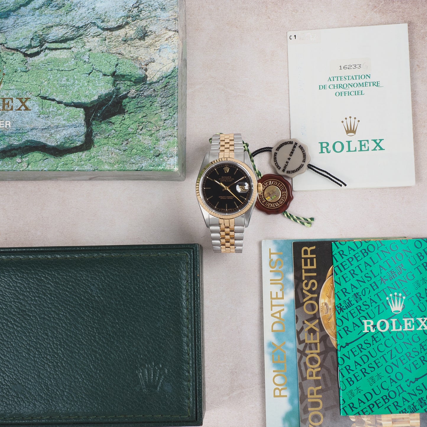 Rolex Oyster Perpetual Datejust 16233 Black Dial 1992 FULL SET