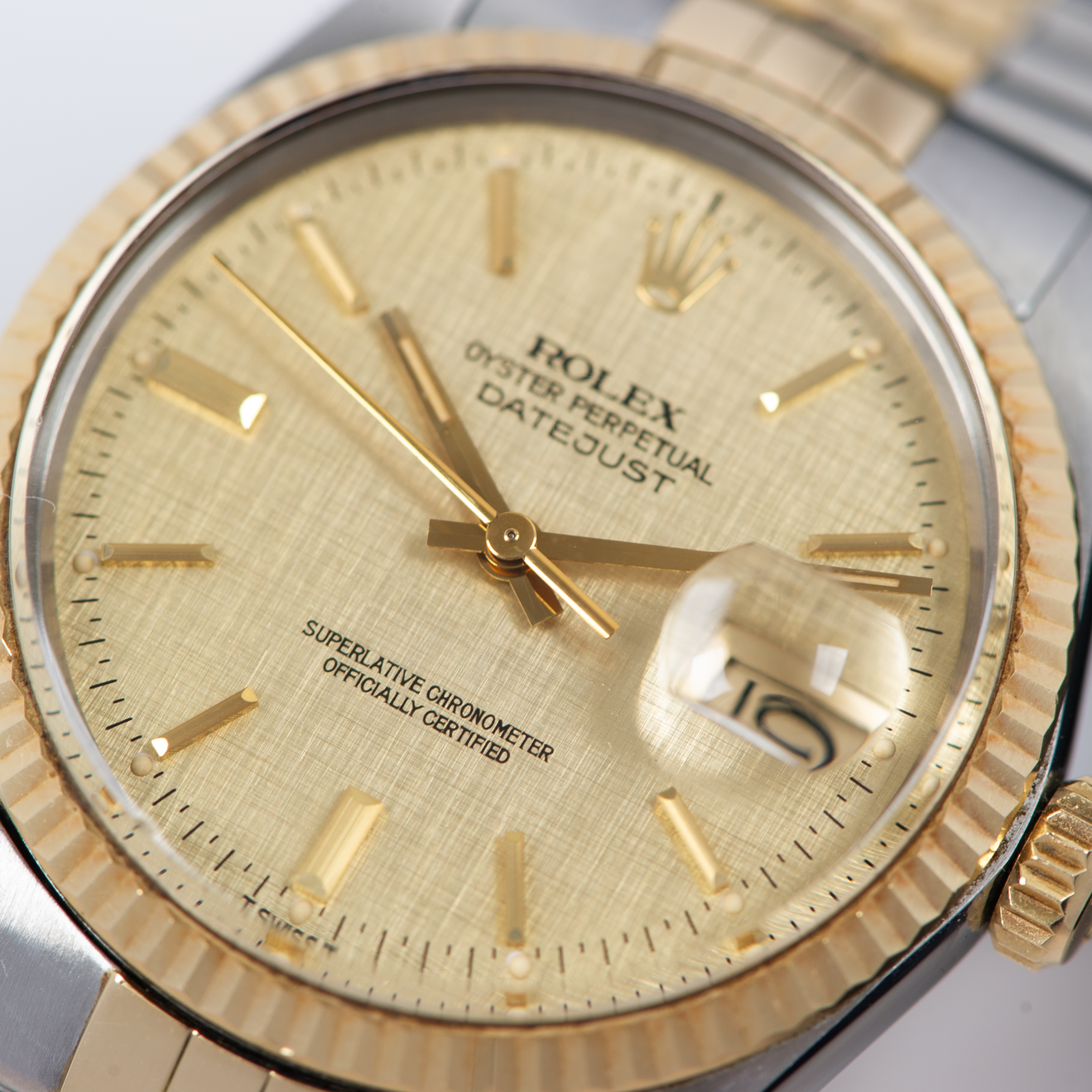 Rolex Oyster Perpetual datejust 16013 Champagne Linen Dial 1984