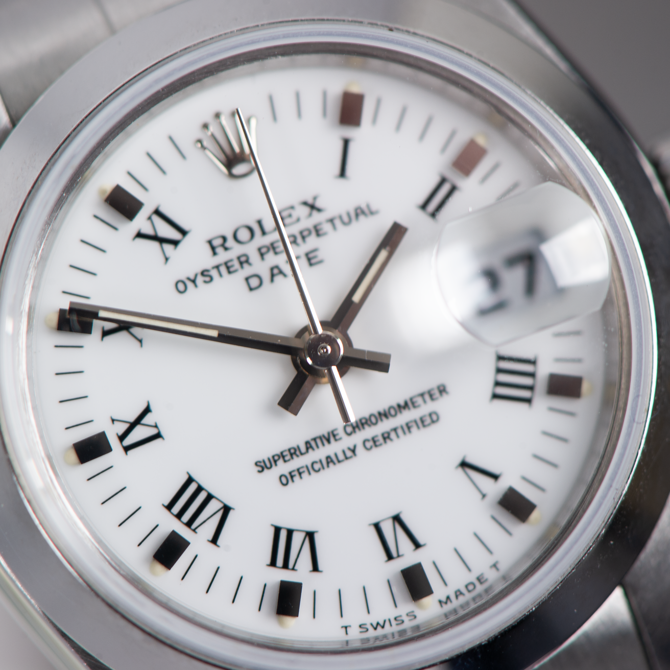 Rolex Lady Oyster Perpetual Date 69160 White Roman Dial 1996 With papers