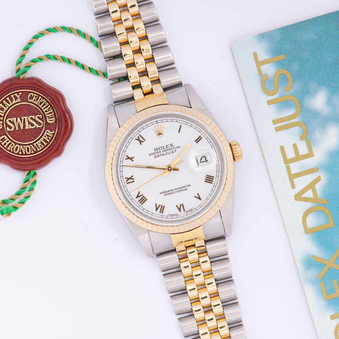 Rolex Oyster Perpetual Datejust 16233 White Small Roman Dial 1993