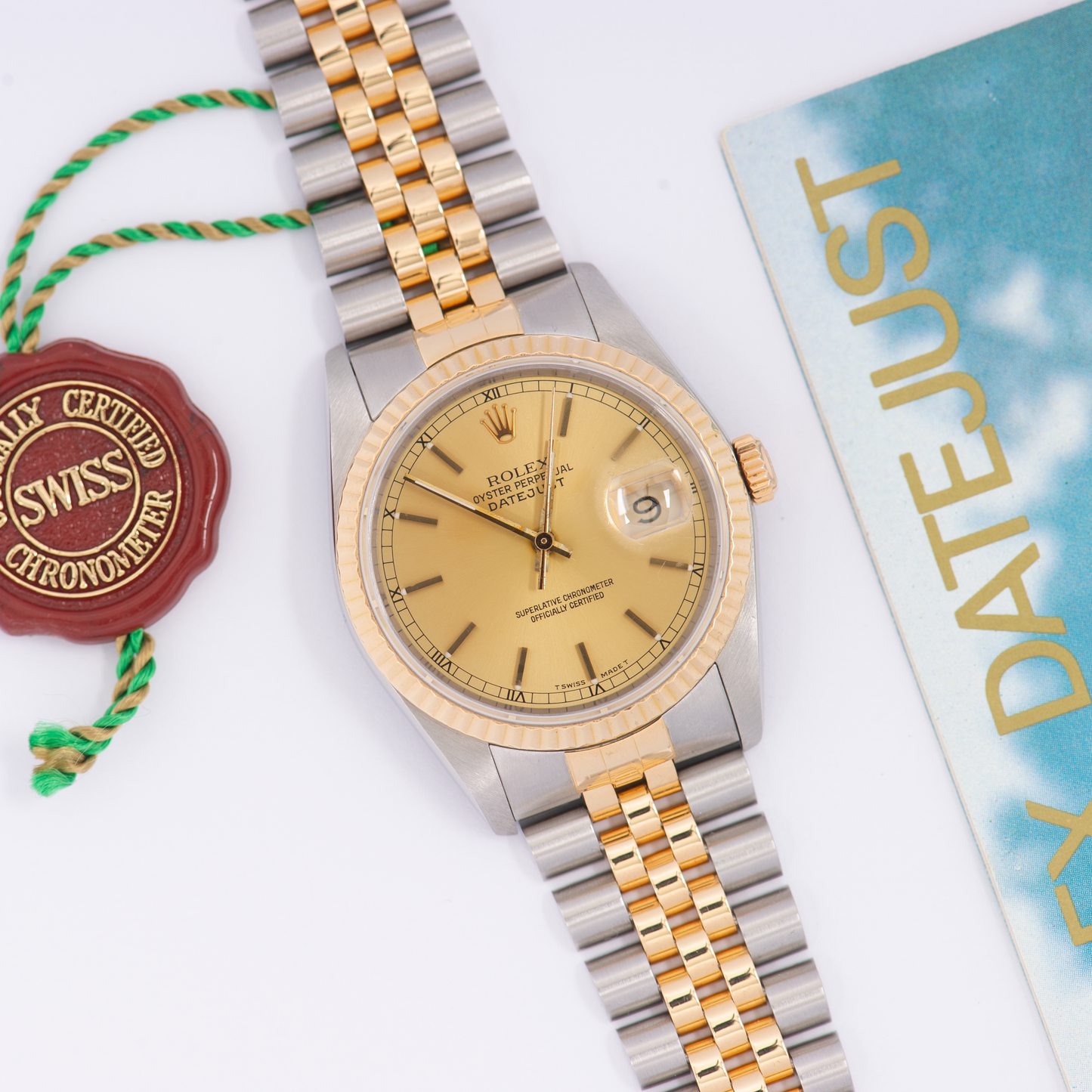 Rolex Oyster Perpetual Datejust 16233 Champagne Stick Dial 1989