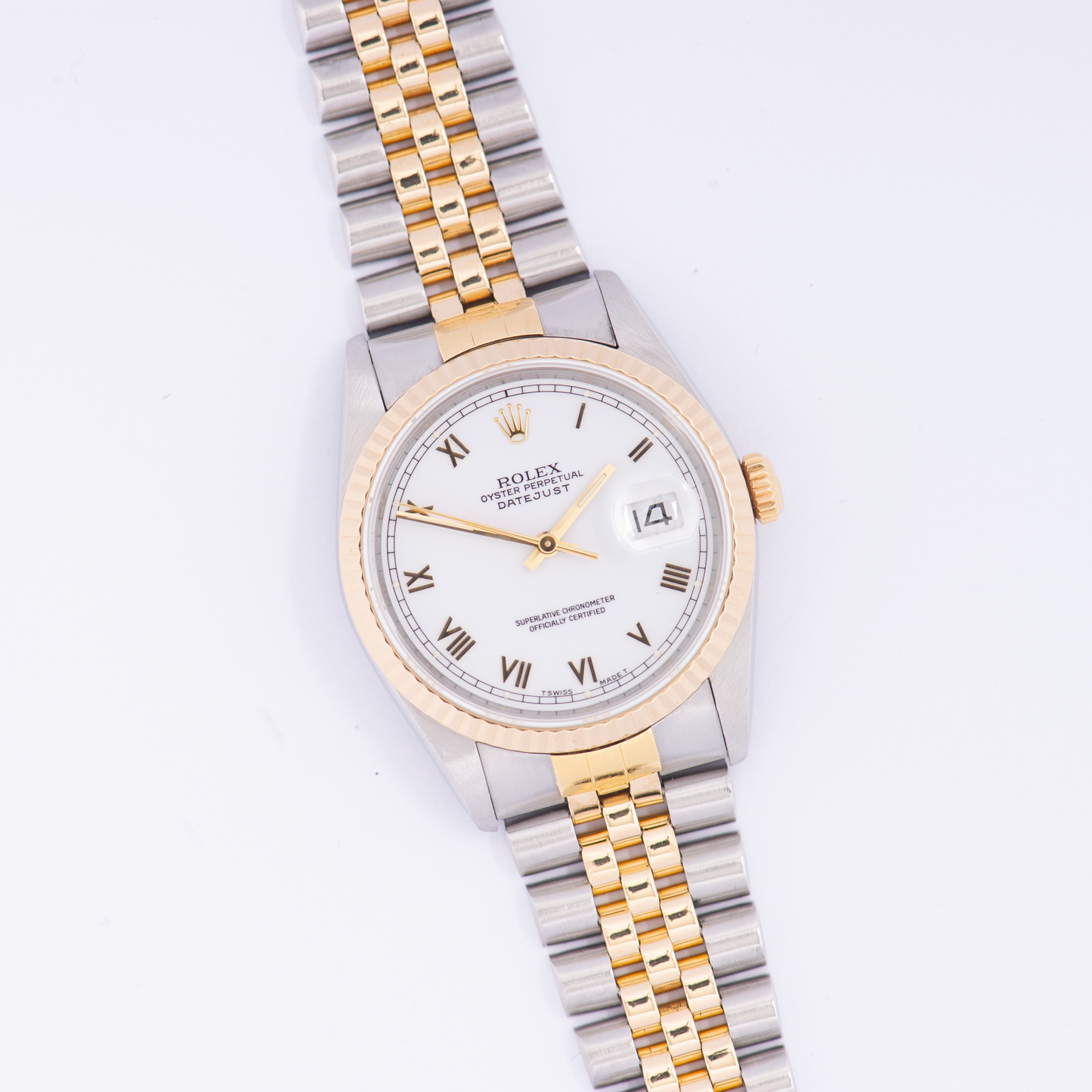 Rolex Oyster Perpetual Datejust 16233 White Small Roman Dial 1993