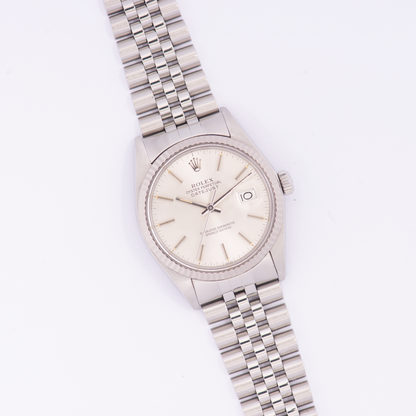 Rolex Oyster Perpetual Datejust 16014 Silver Stick Dial 1985