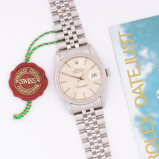 Rolex Oyster Perpetual Datejust 16234 Silver Stick Dial 1989