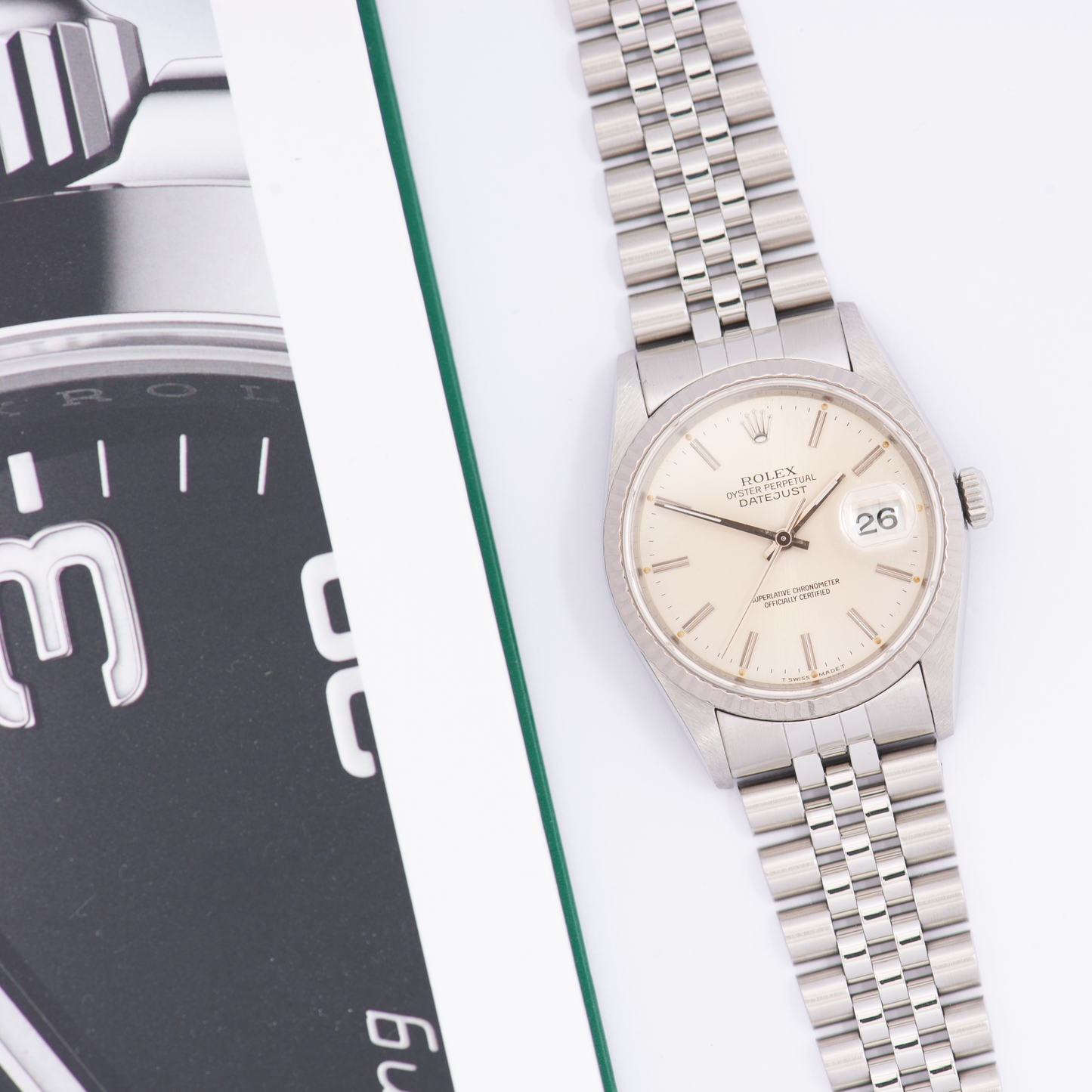 Rolex Oyster Perpetual Datejust 16234 Silver Stick Dial 1989