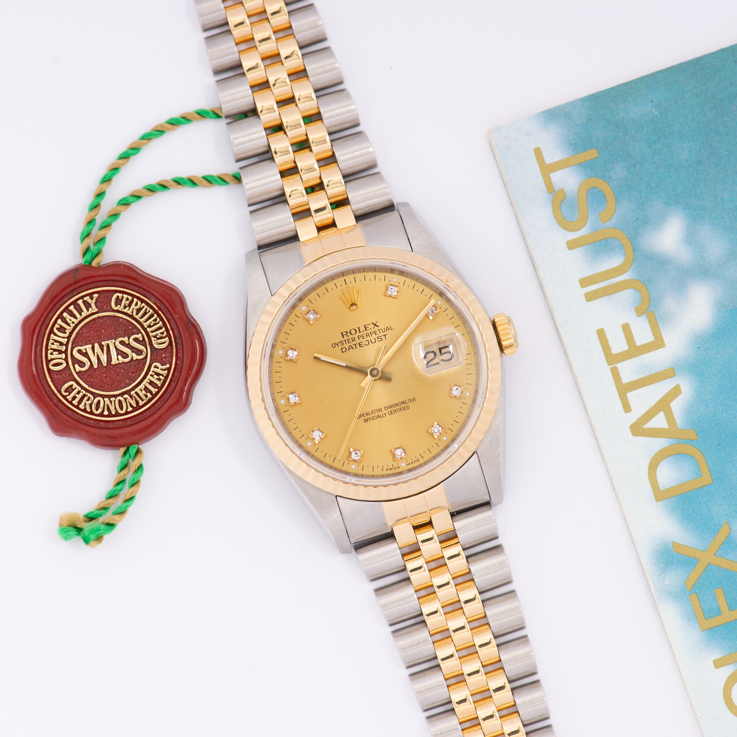 Rolex Oyster Perpetual Datejust 16233 Champagne Diamond Dial 1991