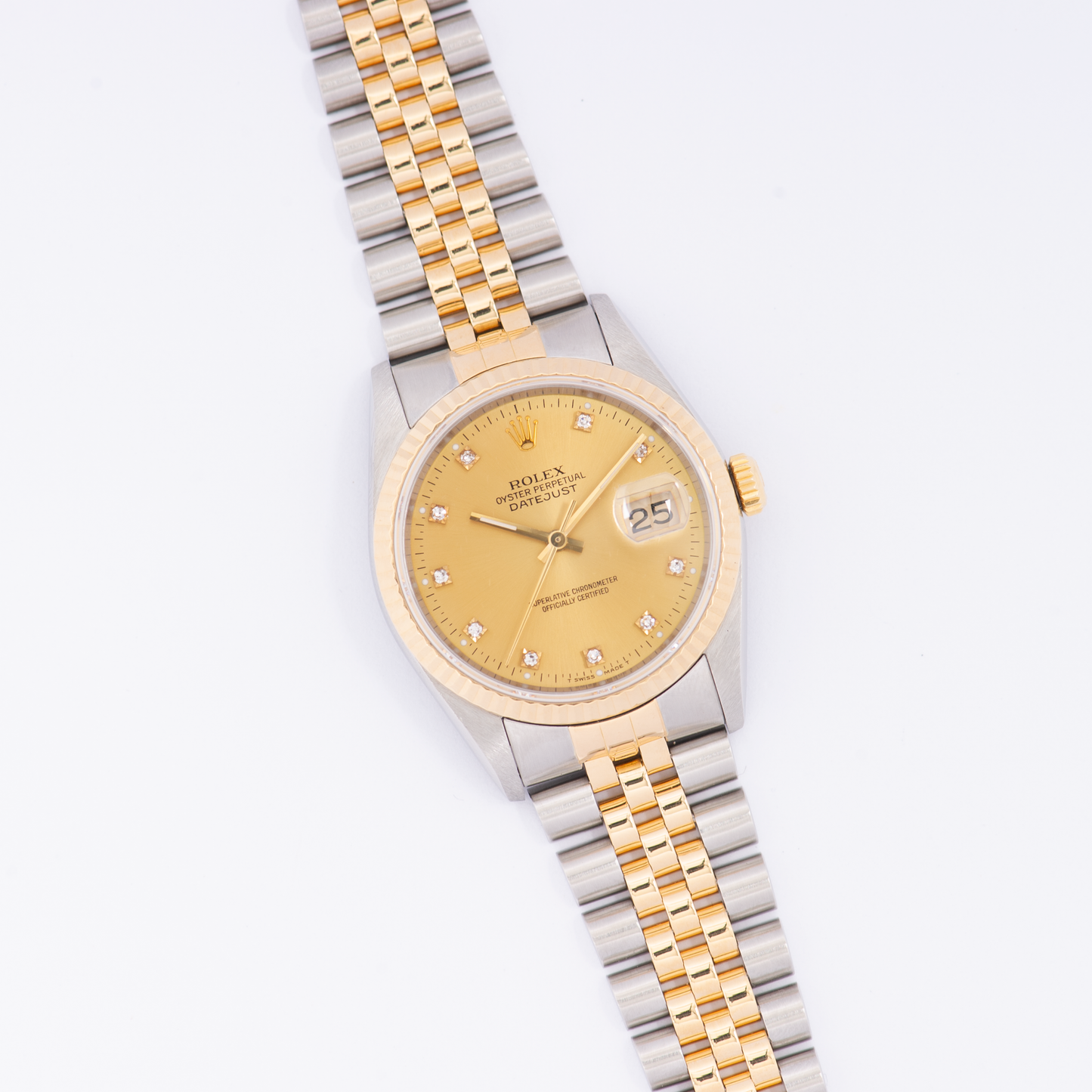 Rolex Oyster Perpetual Datejust 16233 Champagne Diamond Dial 1991
