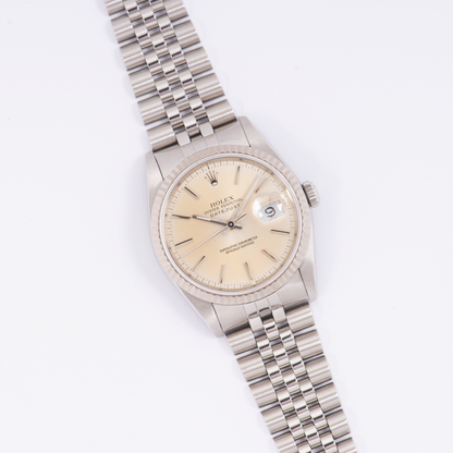 Rolex Oyster Perpetual Datejust 16234 Tropical Silver Dial 1989