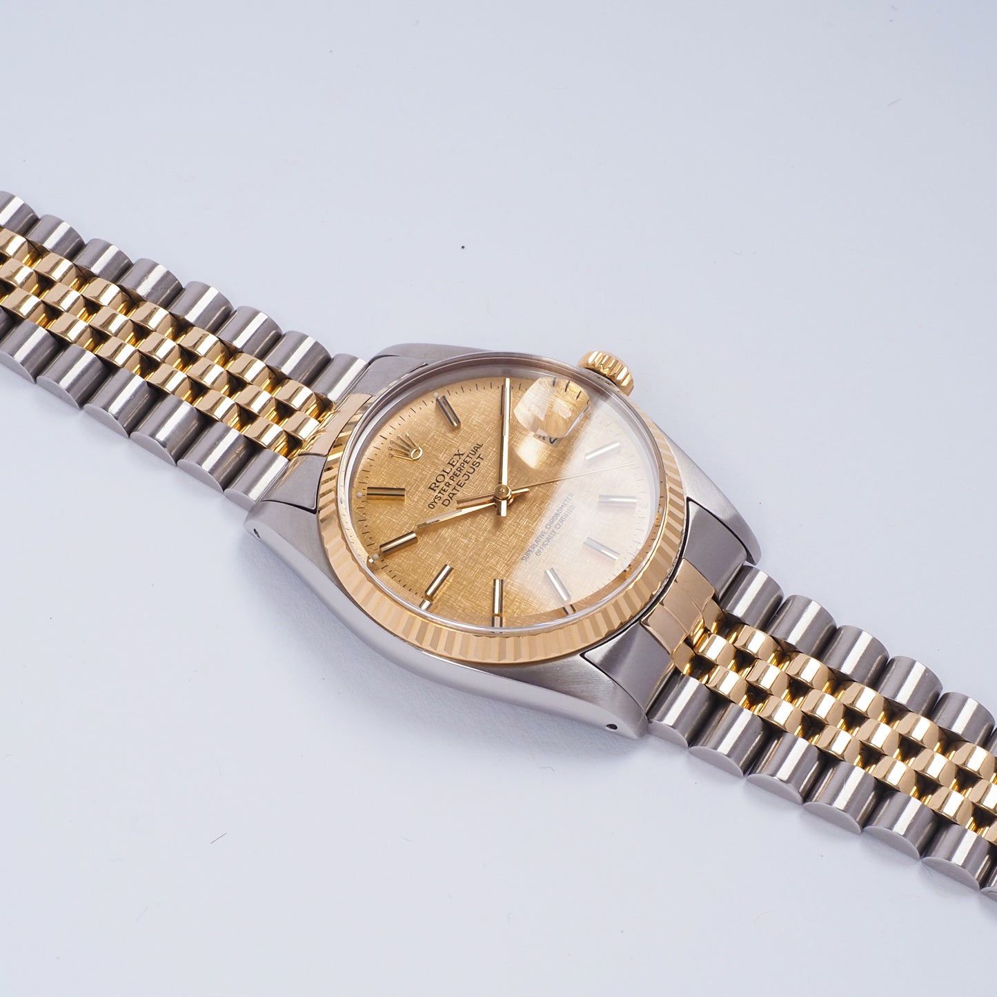 Rolex Oyster Perpetual Datejust 16013 Champagne Linen Dial 1984