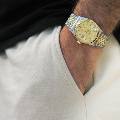 Rolex Oyster Perpetual Datejust 16013 Champagne Linen Dial 1984