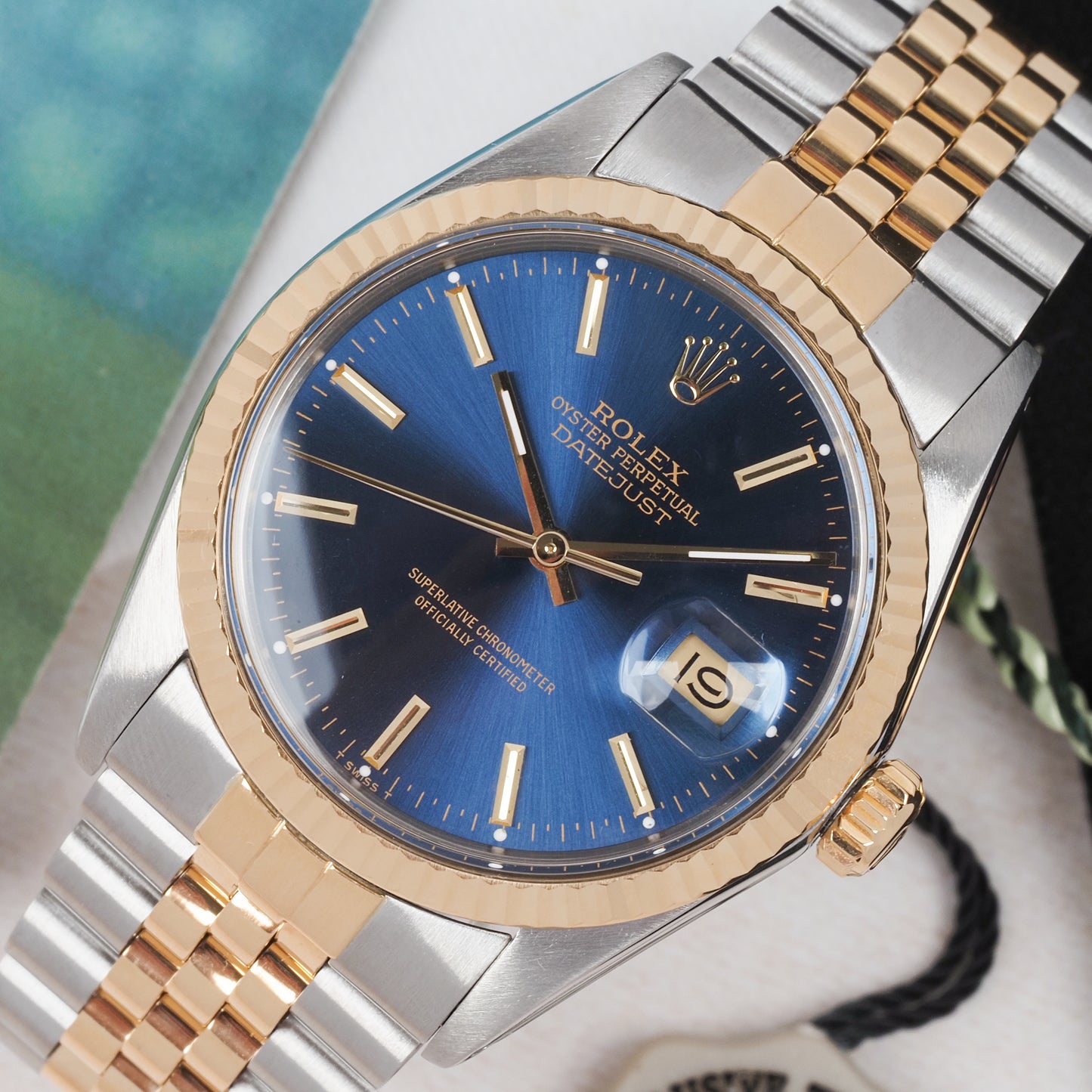 Rolex Oyster Perpetual Datejust 16013 Blue Dial 1987 FULL SET