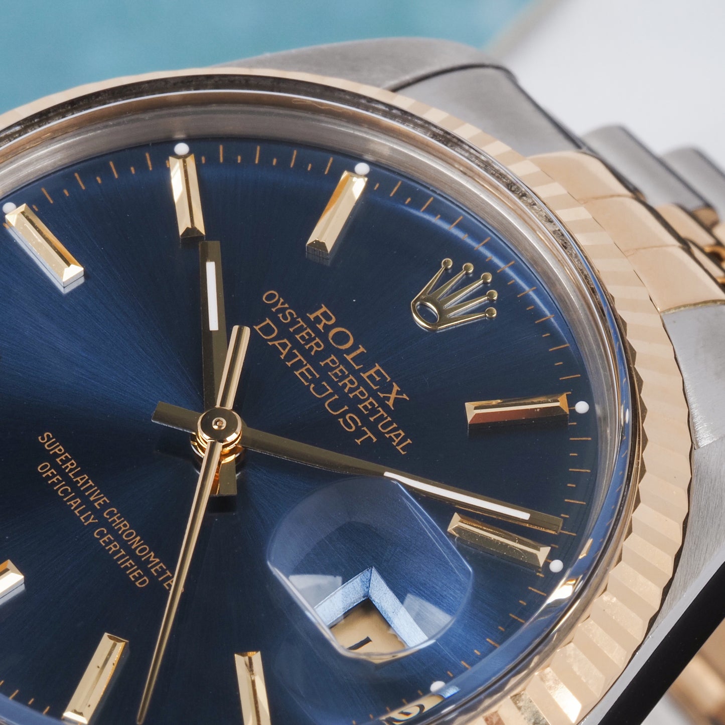 Rolex Oyster Perpetual Datejust 16013 Blue Dial 1987 FULL SET