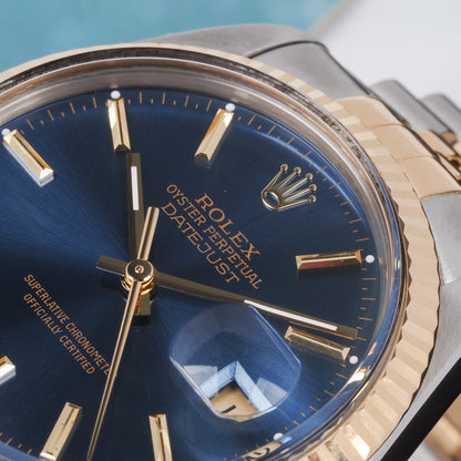 Rolex Oyster Perpetual Datejust 16013 Blue Dial 1987 FULL SET