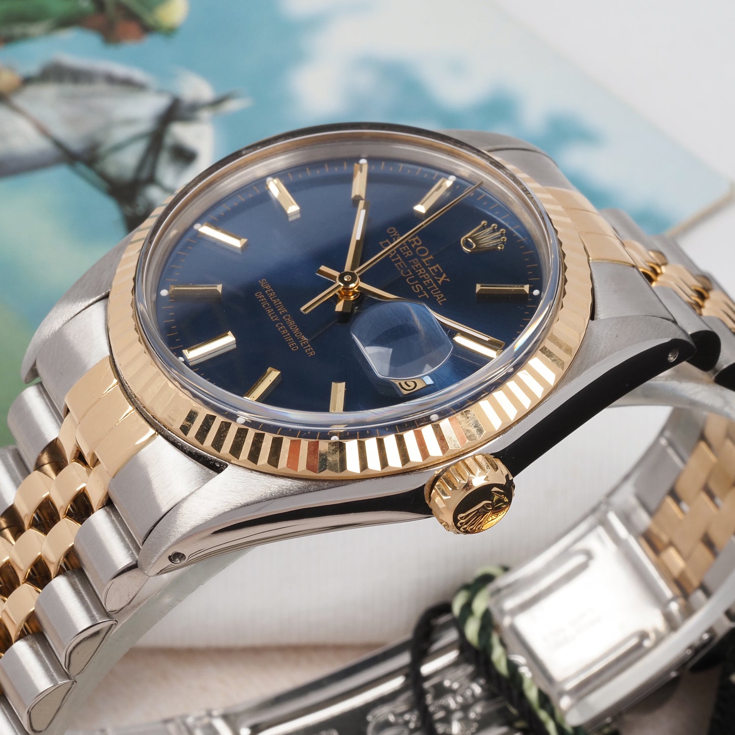Rolex Oyster Perpetual Datejust 16013 Blue Dial 1987 FULL SET