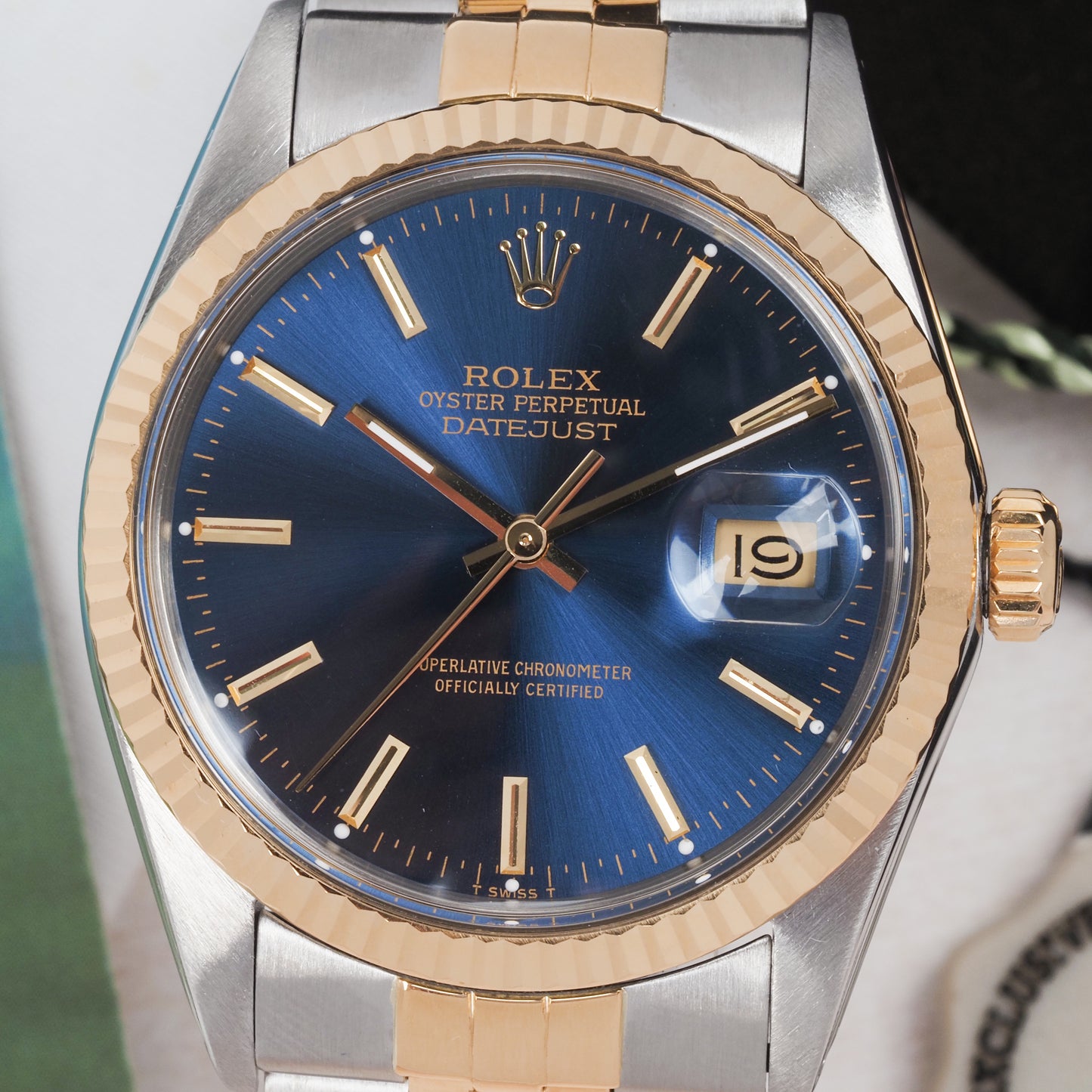 Rolex Oyster Perpetual Datejust 16013 Blue Dial 1987 FULL SET