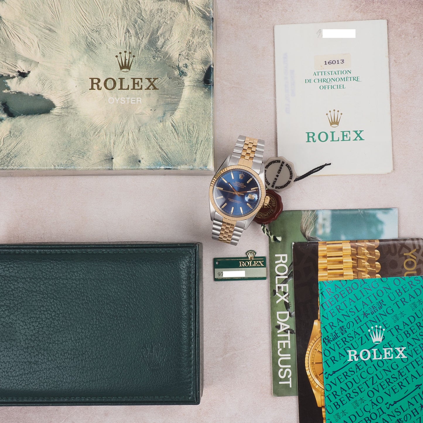 Rolex Oyster Perpetual Datejust 16013 Blue Dial 1987 FULL SET