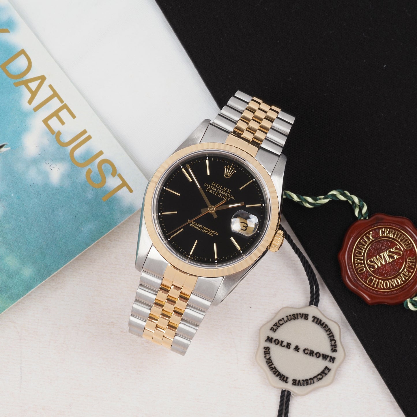 Rolex Oyster Perpetual Datejust 16233 Black Dial 1989 FULL SET