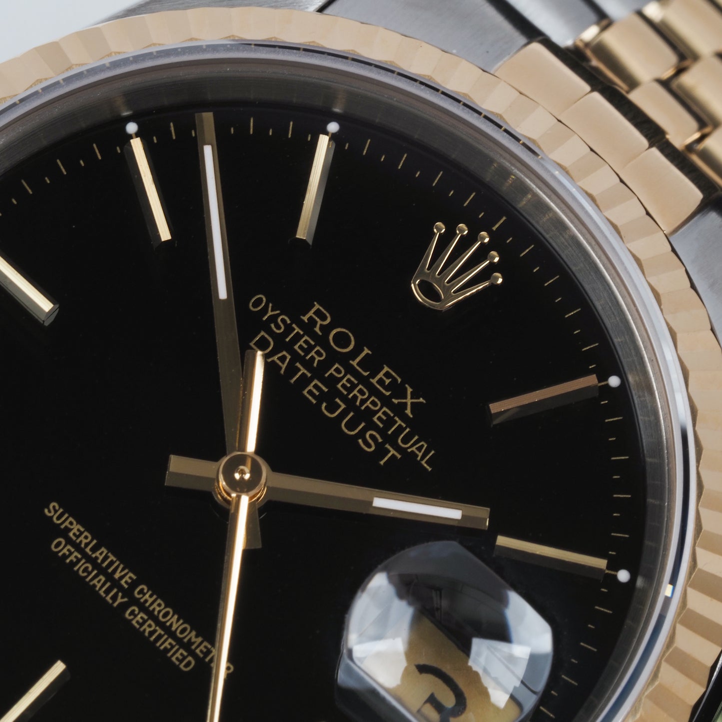 Rolex Oyster Perpetual Datejust 16233 Black Dial 1989 FULL SET
