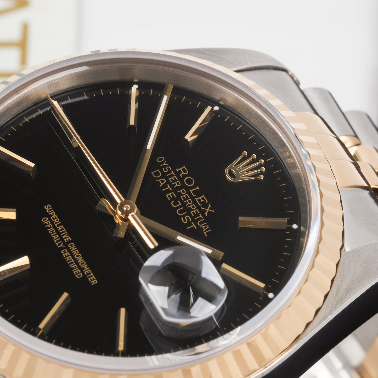 Rolex Oyster Perpetual Datejust 16233 Black Dial 1989 FULL SET