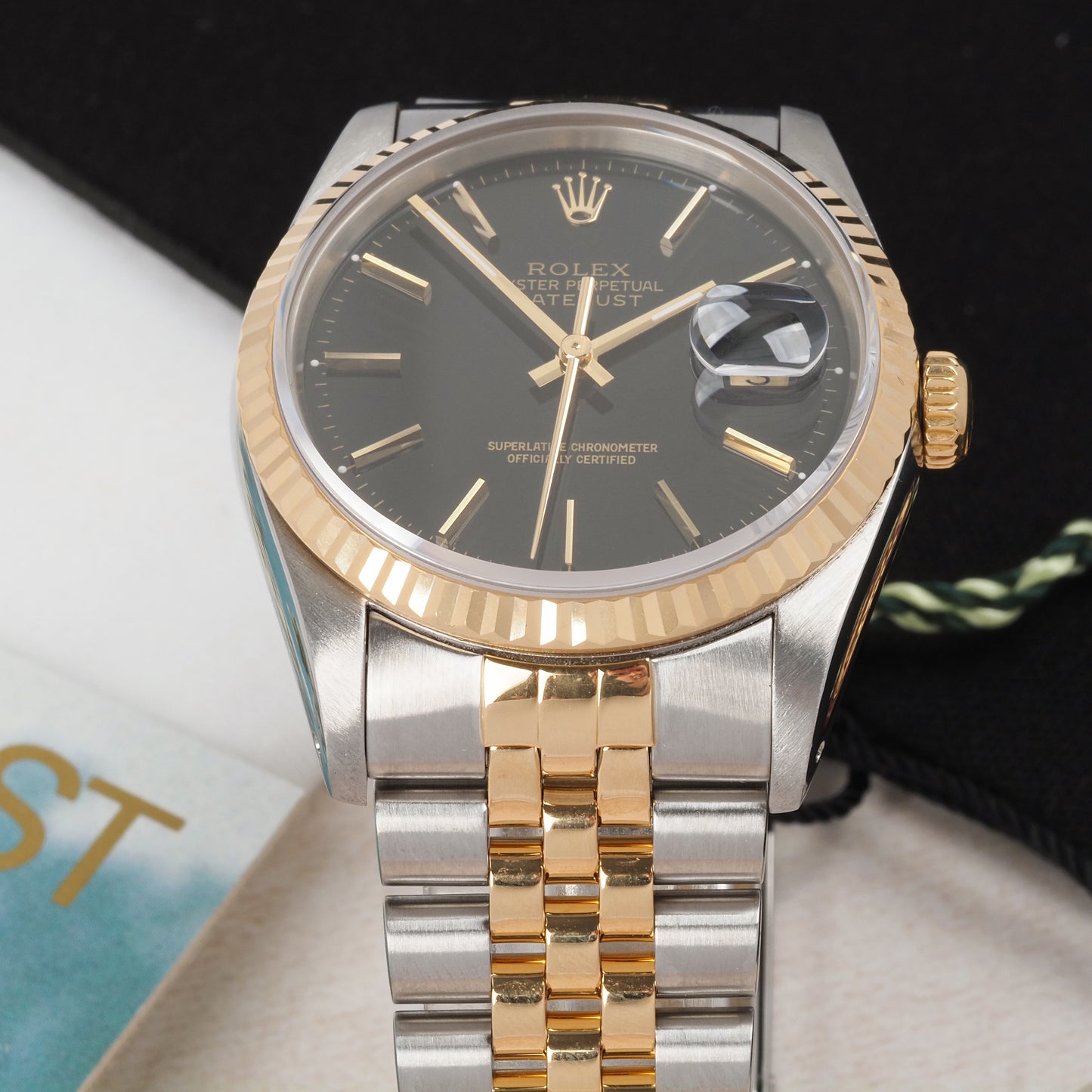 Rolex Oyster Perpetual Datejust 16233 Black Dial 1989 FULL SET