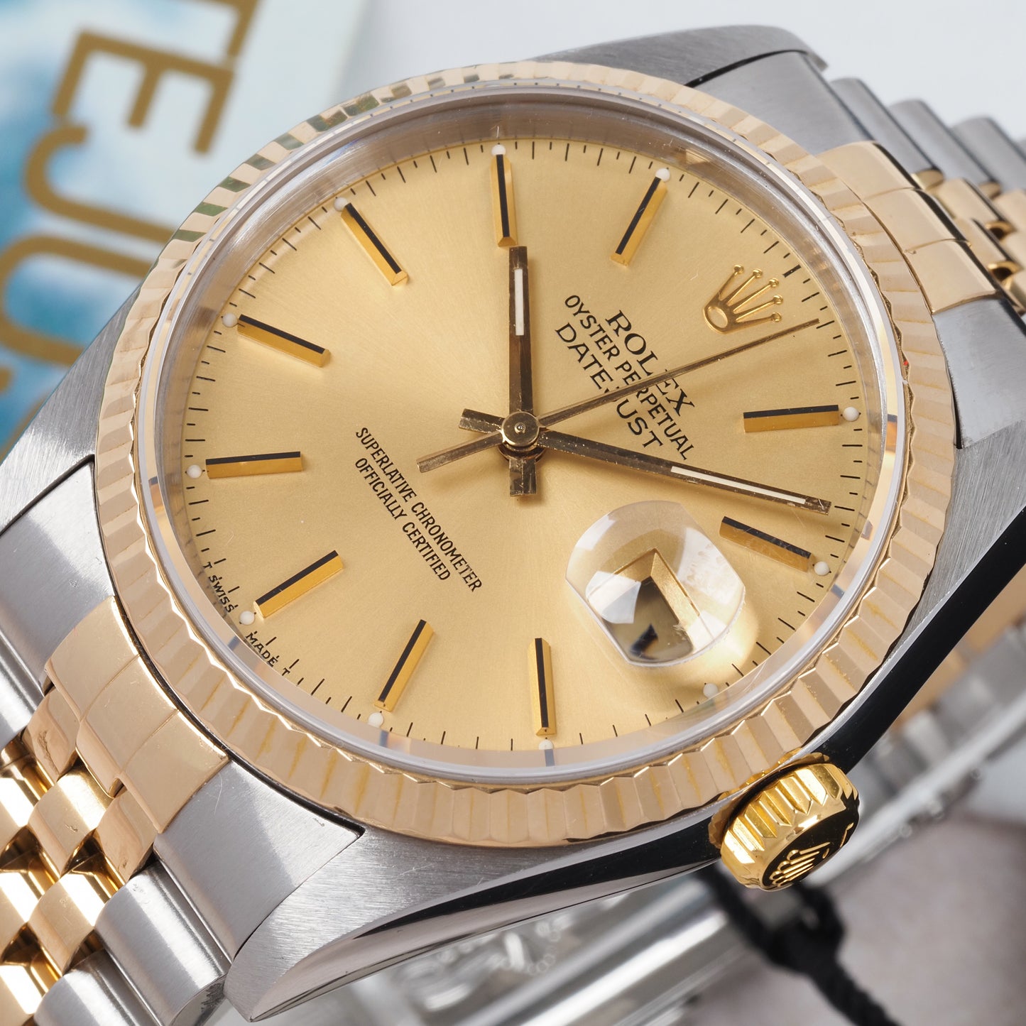 Rolex Oyster Perpetual Datejust 16233 Champagne Dial 1996