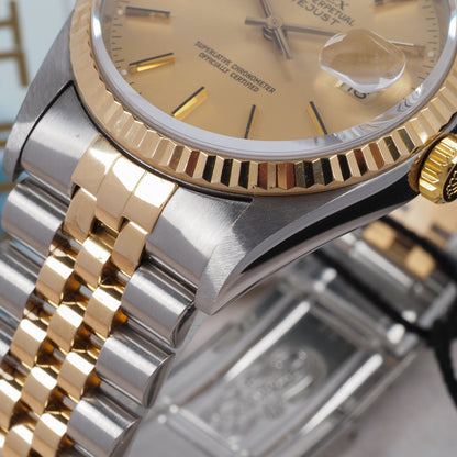 Rolex Oyster Perpetual Datejust 16233 Champagne Dial 1996