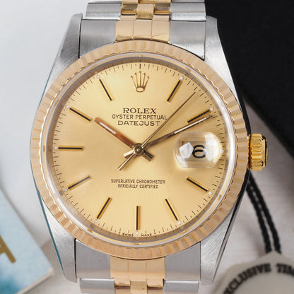 Rolex Oyster Perpetual Datejust 16233 Champagne Dial 1996