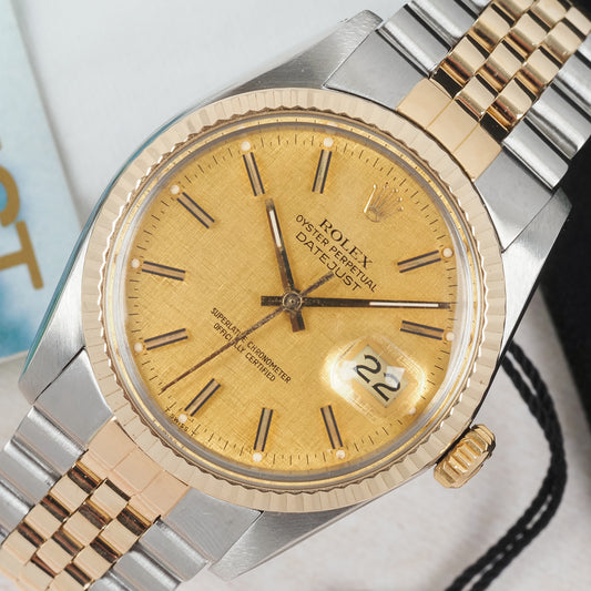 Rolex Oyster Perpetual Datejust 16013 Linen Dial 1981