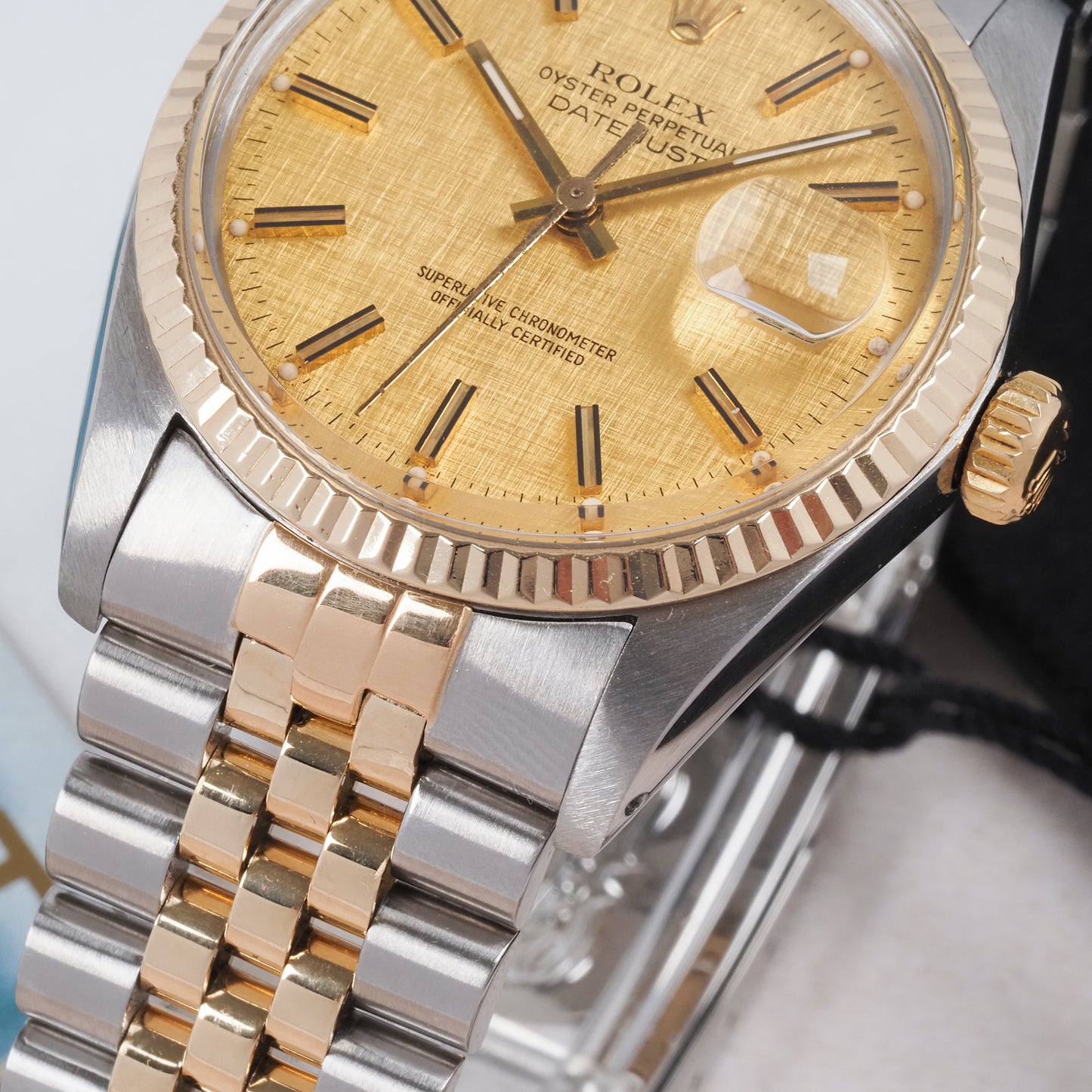 Rolex Oyster Perpetual Datejust 16013 Linen Dial 1981