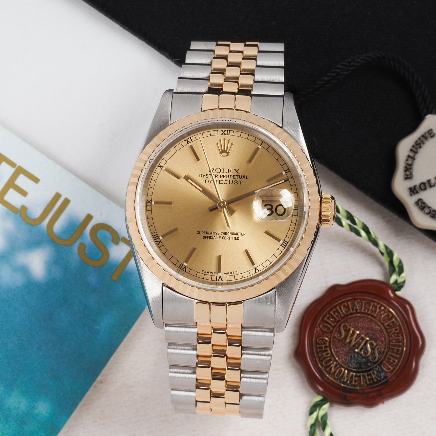Rolex Oyster Perpetual Datejust 16233 Champagne Dial 1996 FULL SET