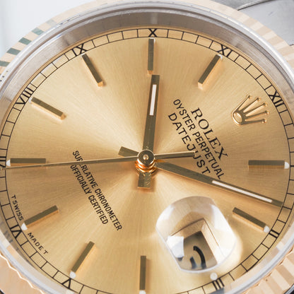 Rolex Oyster Perpetual Datejust 16233 Champagne Dial 1996 FULL SET