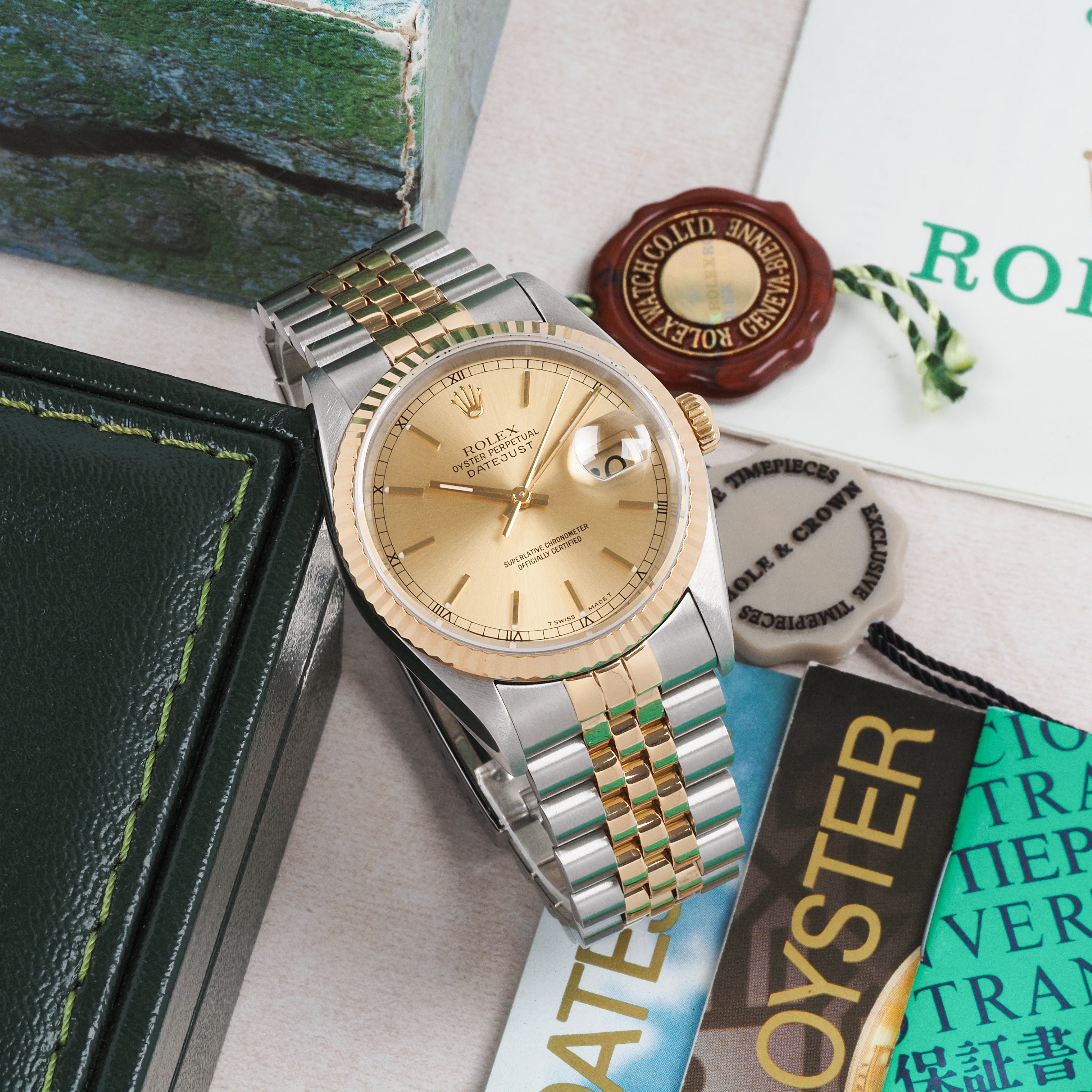 Rolex Oyster Perpetual Datejust 16233 Champagne Dial 1996 FULL SET