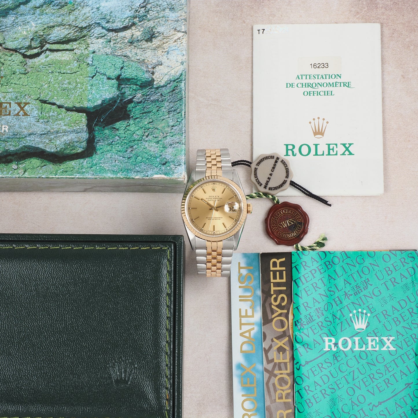 Rolex Oyster Perpetual Datejust 16233 Champagne Dial 1996 FULL SET