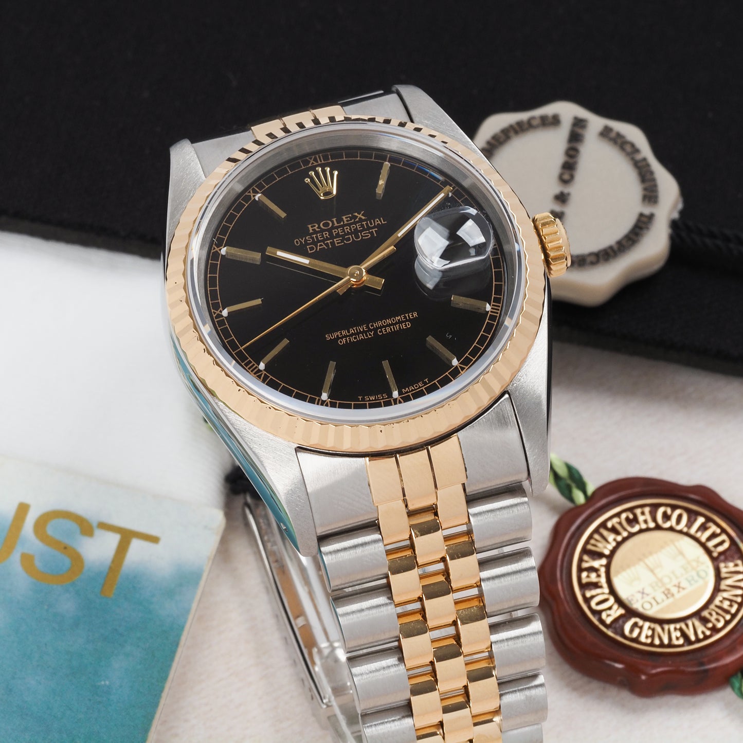 Rolex Oyster Perpetual Datejust 16233 Black Dial 1992 FULL SET