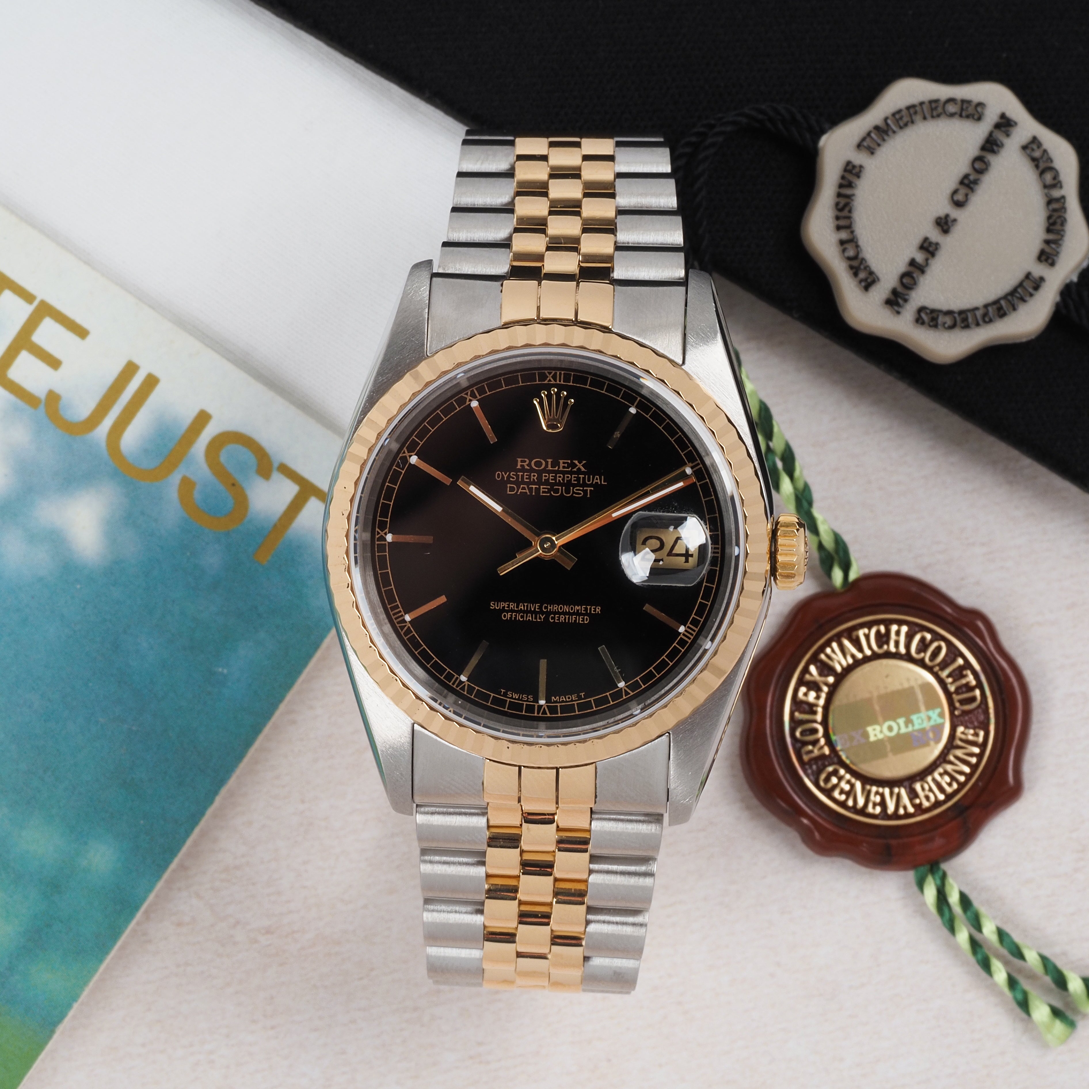 Rolex Oyster Perpetual Datejust 16233 Black Dial 1992 FULL SET