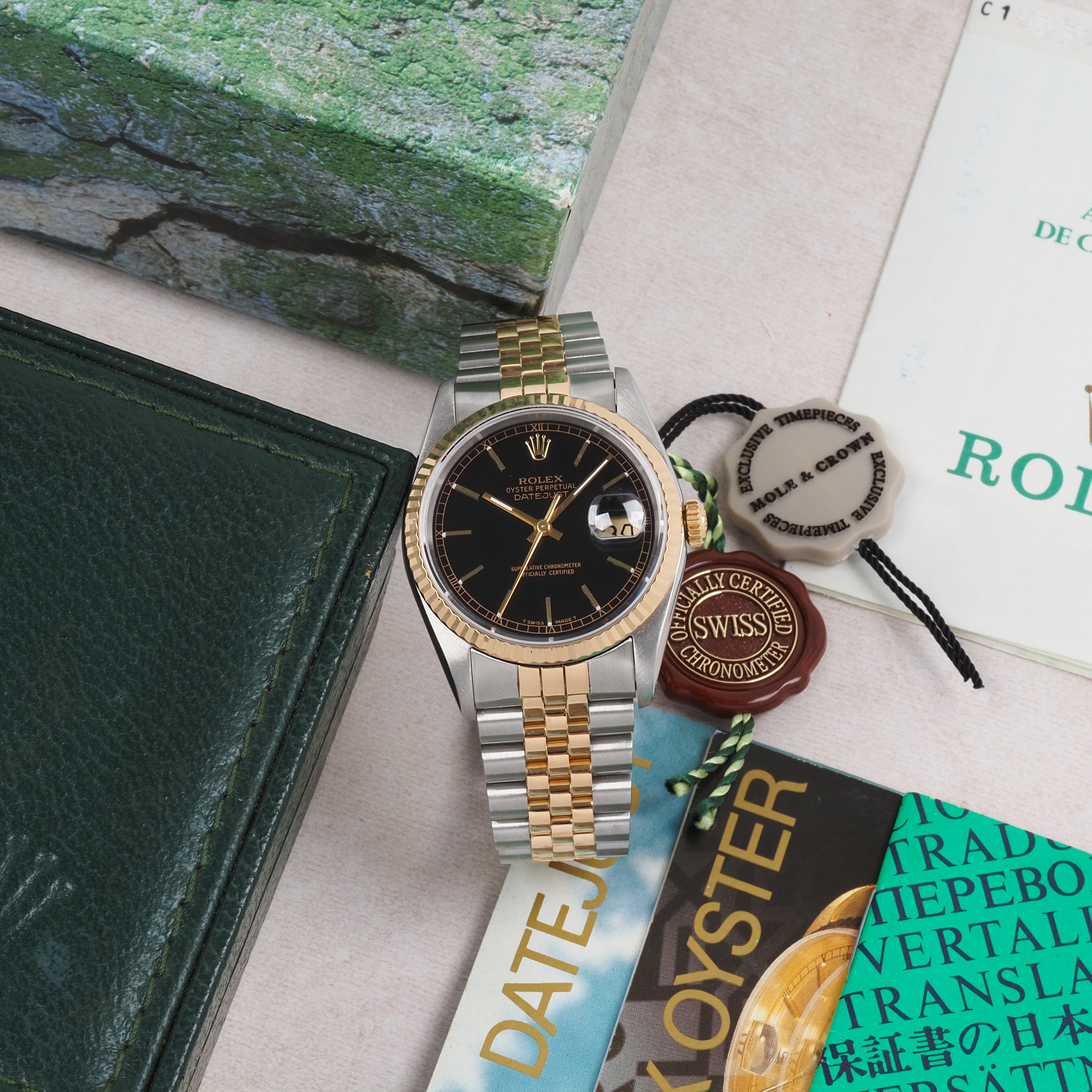 Rolex Oyster Perpetual Datejust 16233 Black Dial 1992 FULL SET