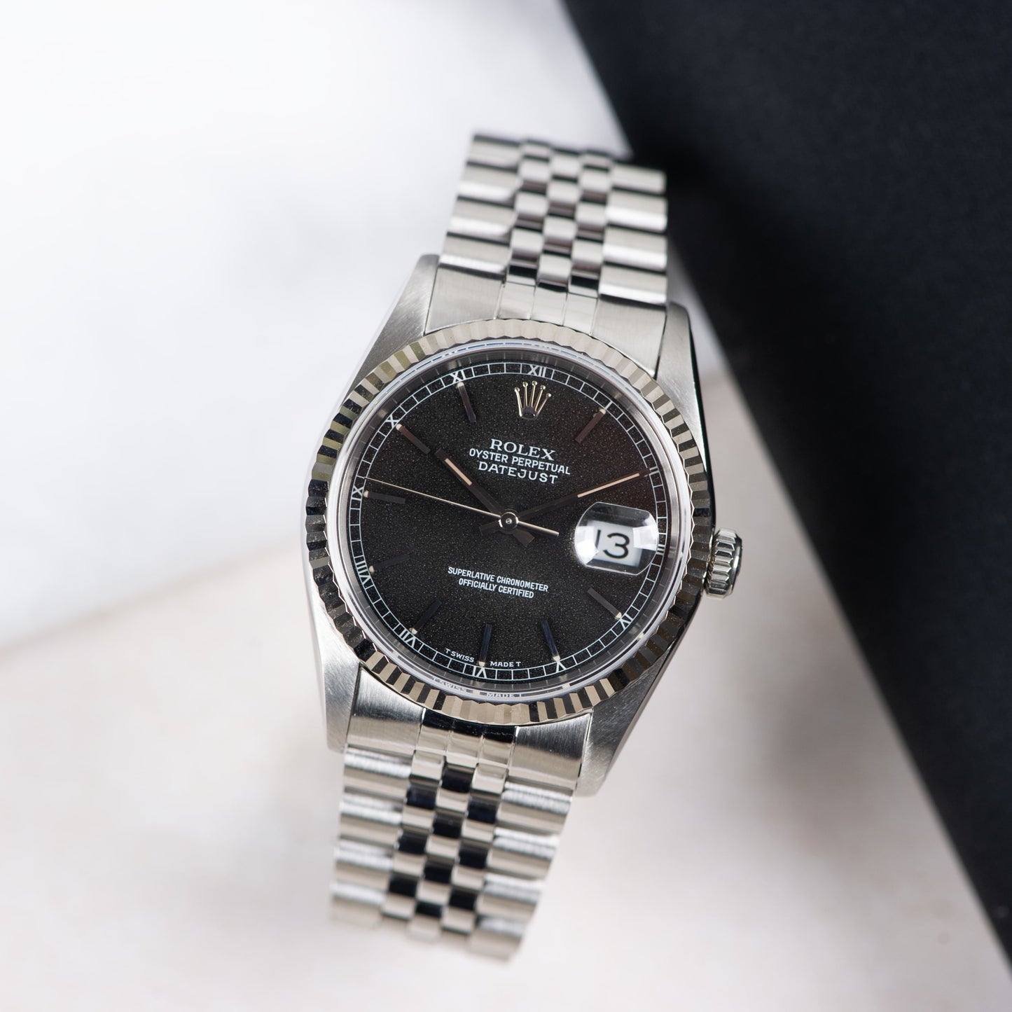 Rolex Oyster perpetual Datejust 16234 Black Stardust Dial 1991 FULL SET