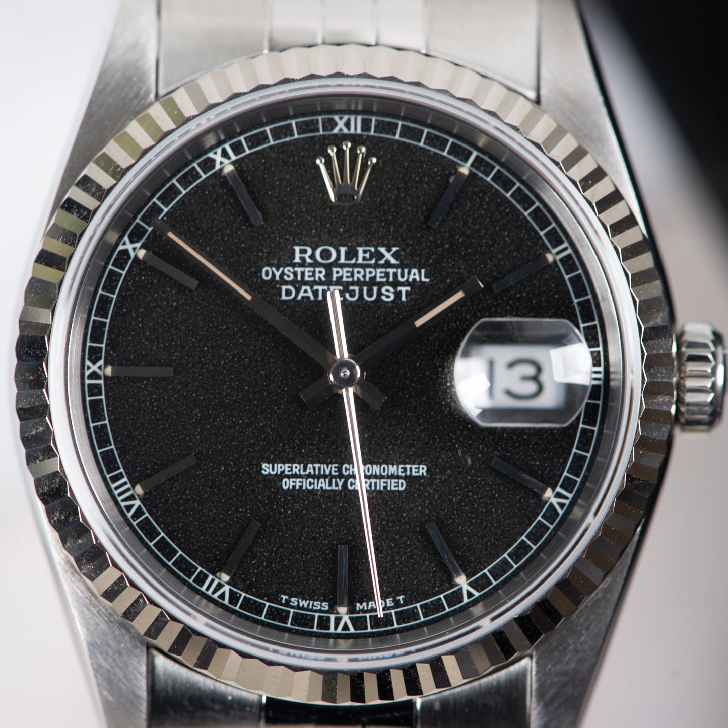 Rolex Oyster perpetual Datejust 16234 Black Stardust Dial 1991 FULL SET