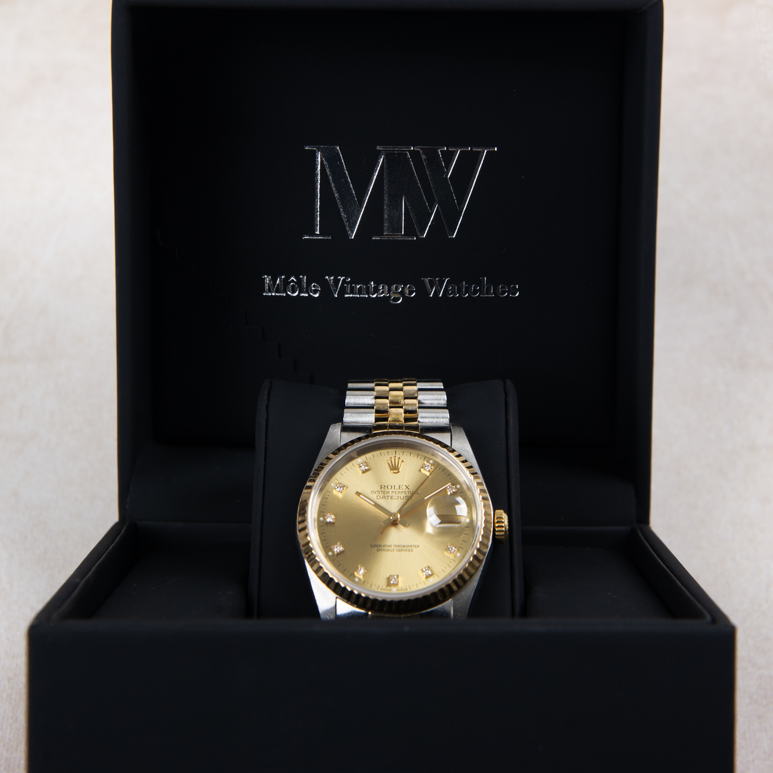 Rolex Oyster Perpetual Datejust 16233 Champagne Diamond Dial 1989