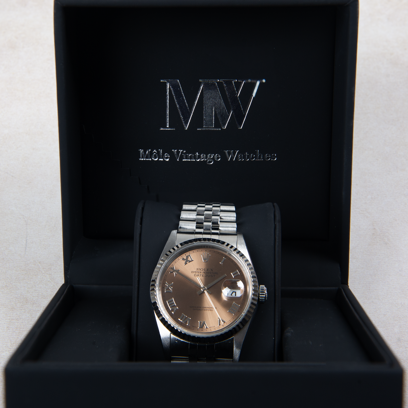 Rolex Oyster Perpetual Datejust 16234 Salmon Roman Dial 1996