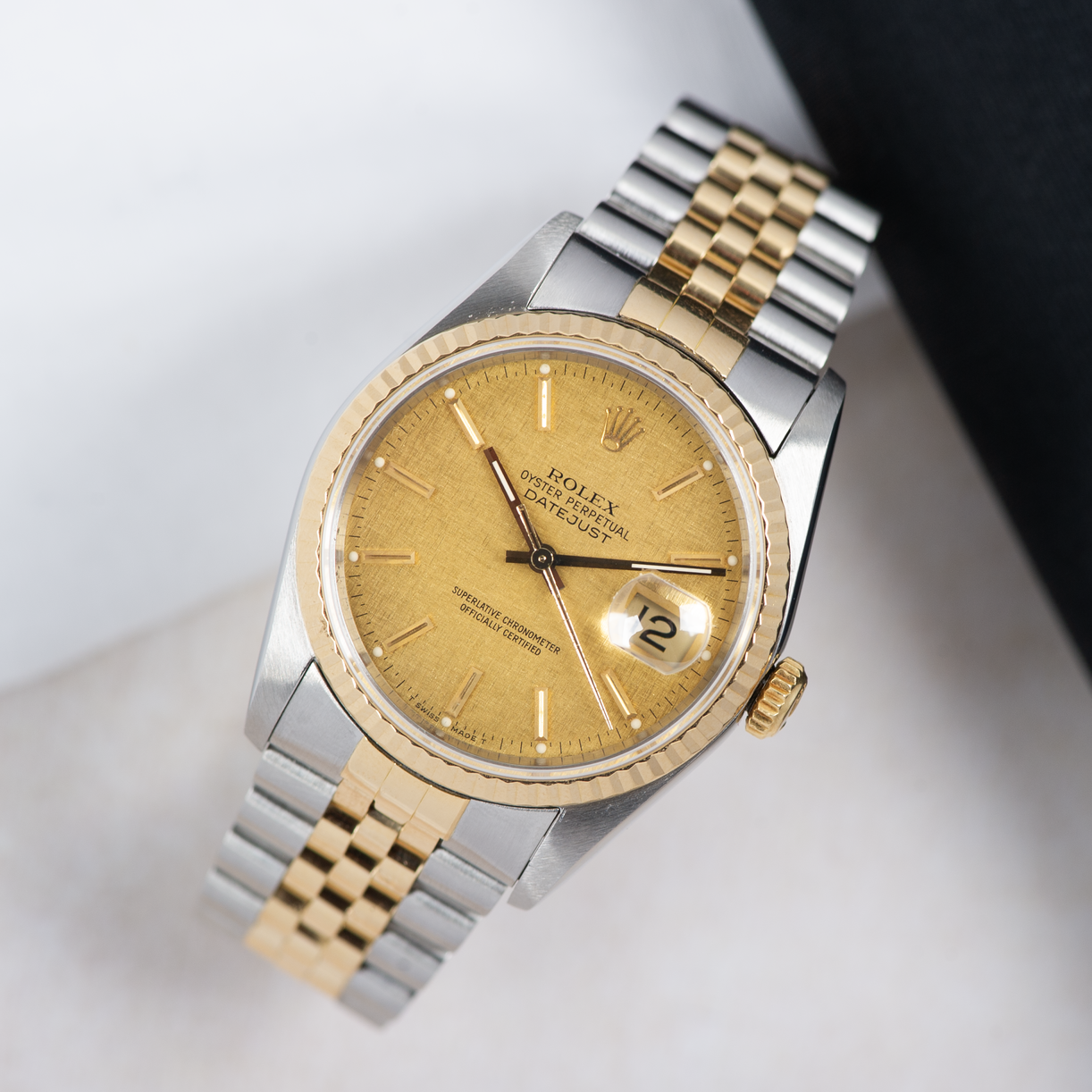 Rolex Oyster Perpetual Datejust 16233 Champagne Linen Dial 1988