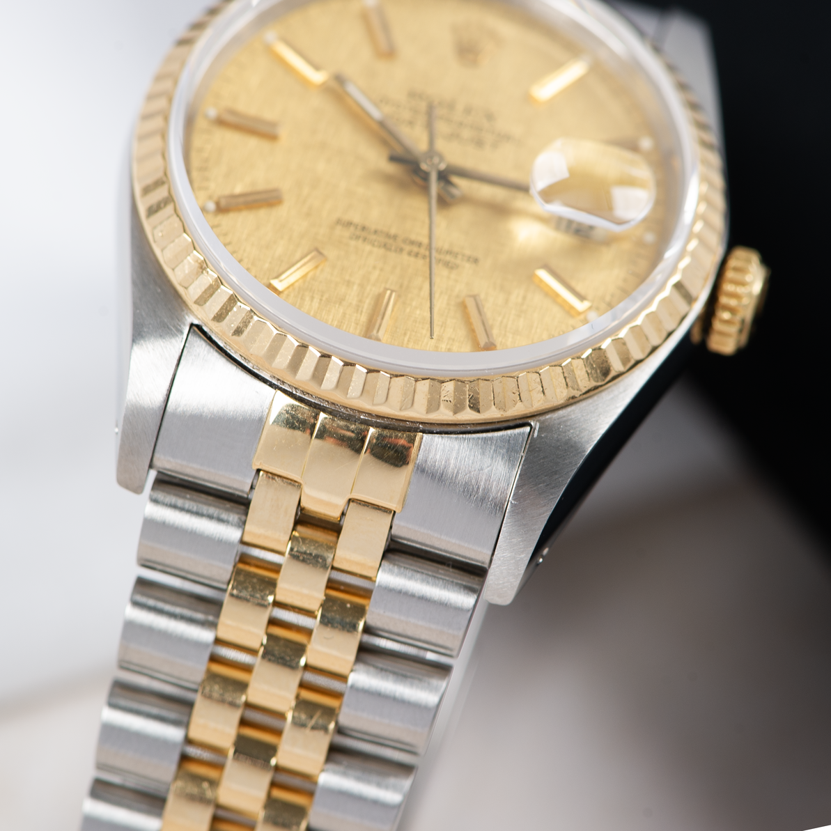 Rolex Oyster Perpetual Datejust 16233 Champagne Linen Dial 1988